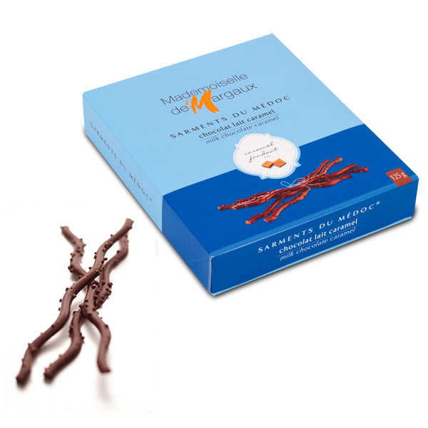 Mademoiselle de Margaux Sarments du Médoc chocolat lait caramel, 125 gr