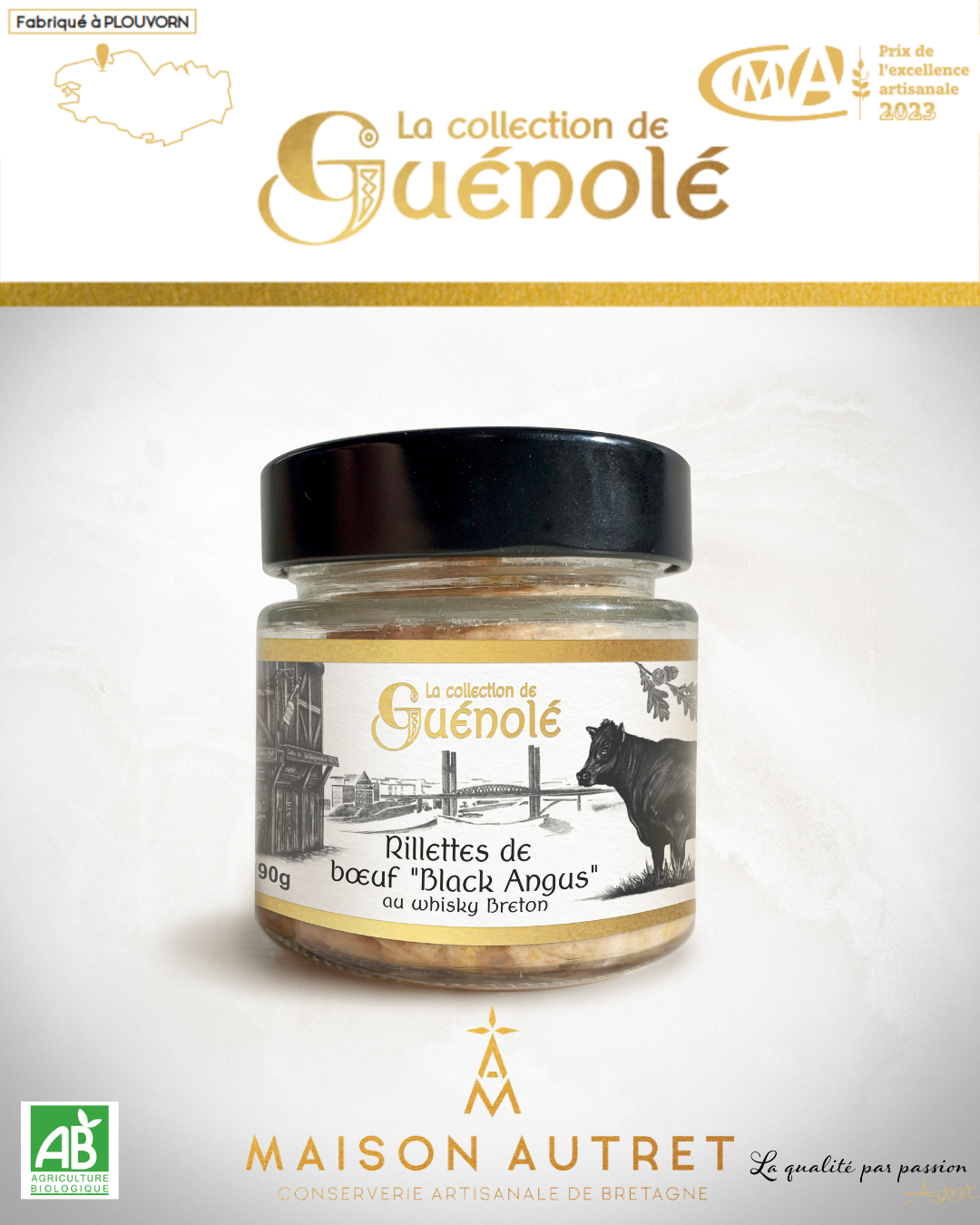 Maison Autret La Collection de Guénolé Rillettes de Boeuf Black Angus au whisky Breton 