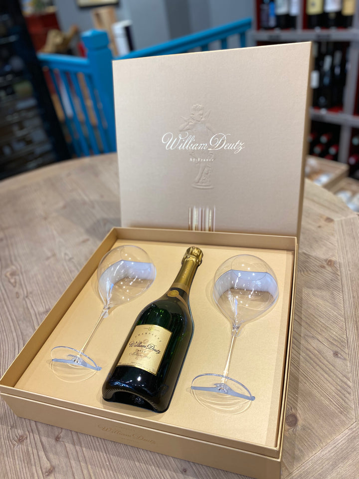 Coffret William Deutz: une bouteille de William Deutz 2013 75 cl et deux flûtes synergie