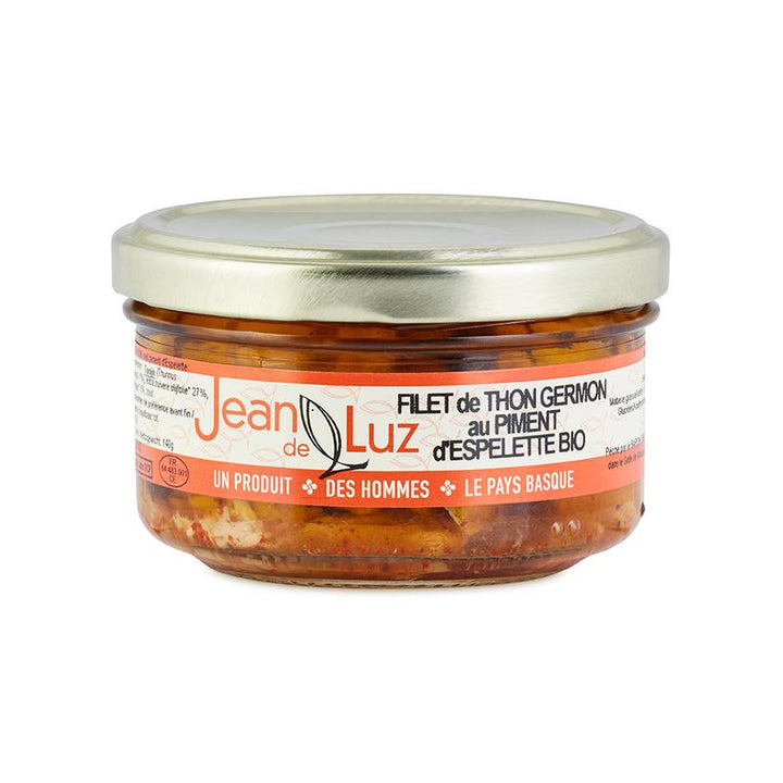 Filet de thon germon a l'huile d'olive et au piment d'Espelette AOP, 140 gr