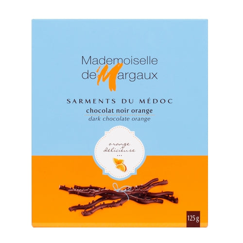 Mademoiselle de Margaux Sarments du Médoc Chocolat Noir Orange, 125 gr