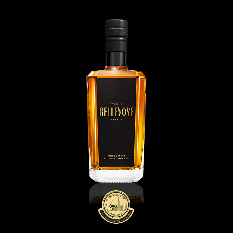 Bellevoye Noir Triple Malt French Whisky Edition Tourbée 43%, mignonette 20 cl